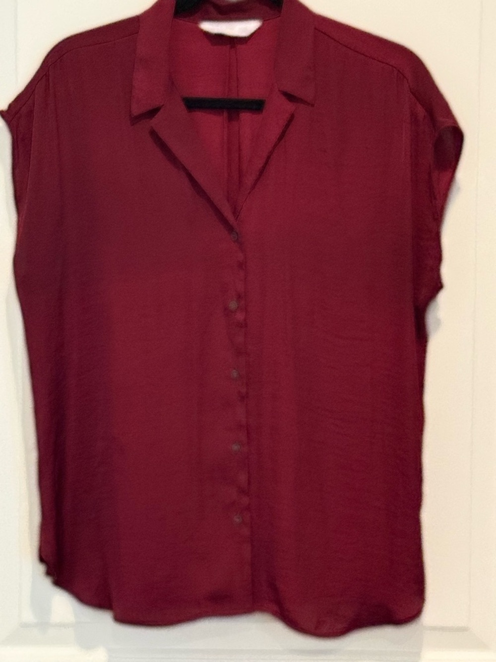 Nine West Sleeveless Button-Down Top in Burgundy